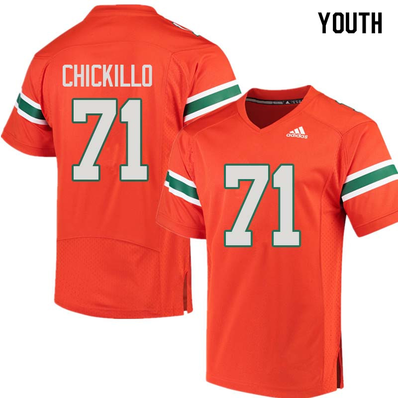 Youth Miami Hurricanes #71 Anthony Chickillo College Football Jerseys Sale-Orange